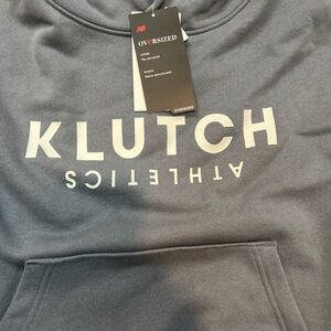 New Balance Grey Pullover Hoodie with White Print Klutch Athletics NWT
